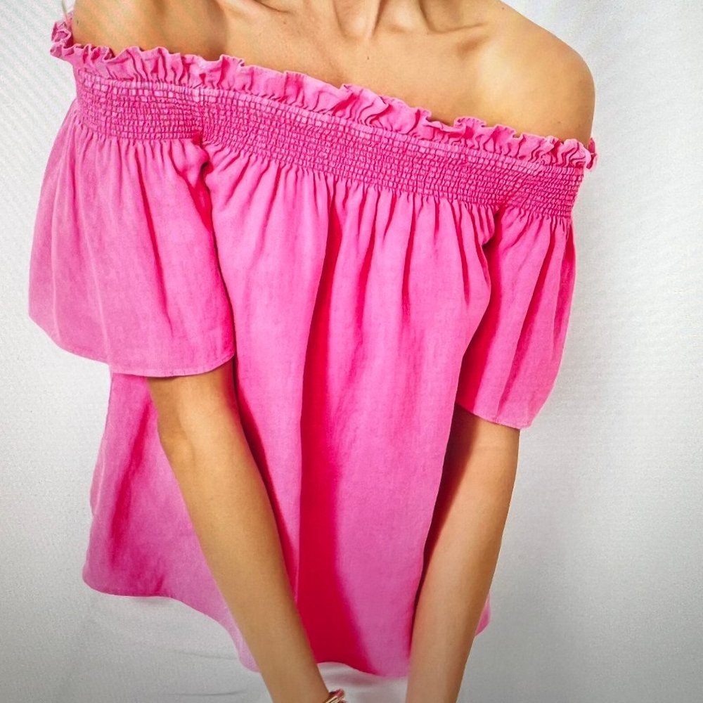 NWT Lilly Pulitzer Leanne Off Shoulder Top Aura Pink XS